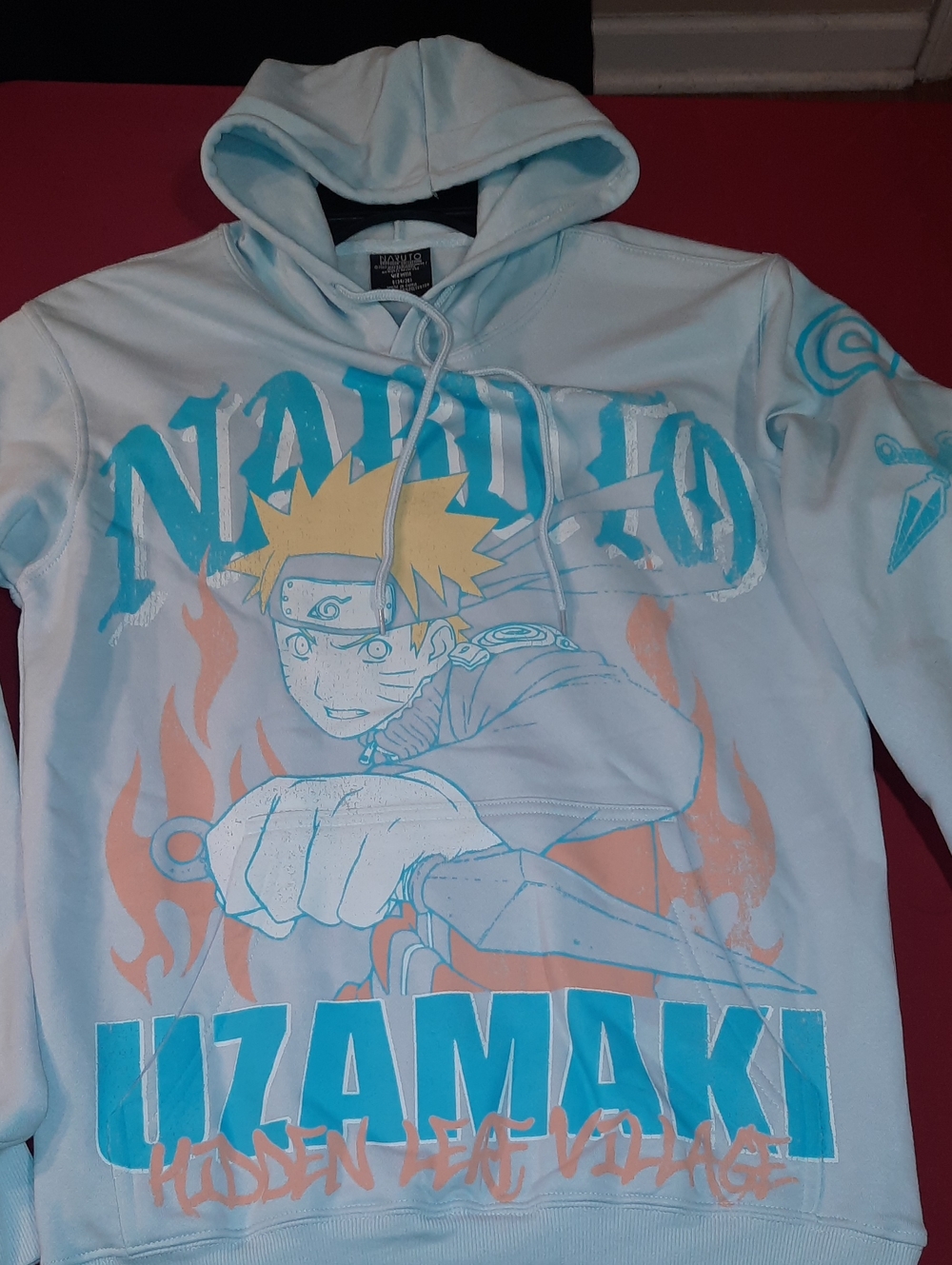 Naruto Uzumaki Graphic Light Blue Hoodie